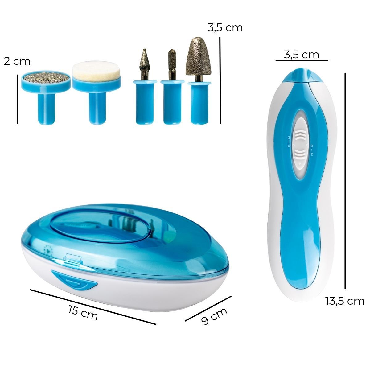 Kit Lixadeira Elétrica Recarregável Unhas Pé Mão + 5 Brocas