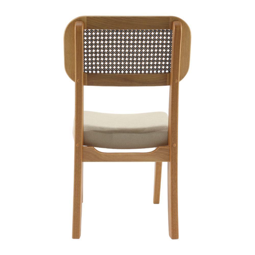 Miniatura Cadeira Retrô Com Tela Preto Com Dourado Madeira Maciça Amêndoa - Tecido Manteiga