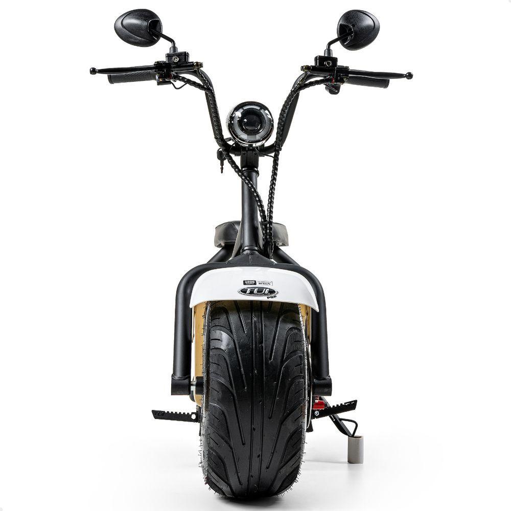 Scooter Elétrica 1000w Tui Pop Moto Patinete Sem Cnh Preto-branco