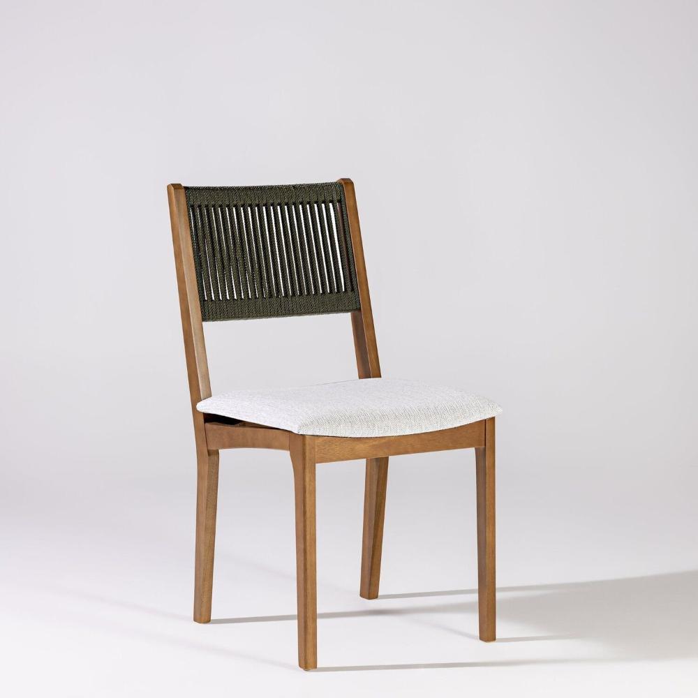 Miniatura Kit 2 Cadeiras de Jantar sem Braços Tune Verniz Mel/Corda Verde