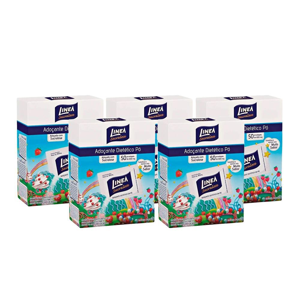 Miniatura Adoçante Linea Sucralose Em Pó Sem Glúten 50 Kit 5Un