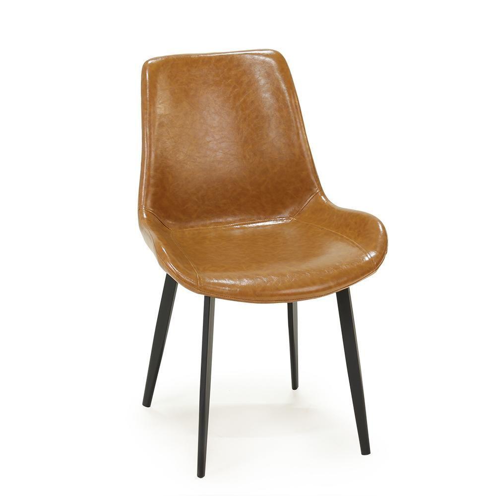 Miniatura Conjunto Mesa De Jantar Redonda Preta Talia 120cm Com 4 Cadeiras Estofadas Chicago - Marrom