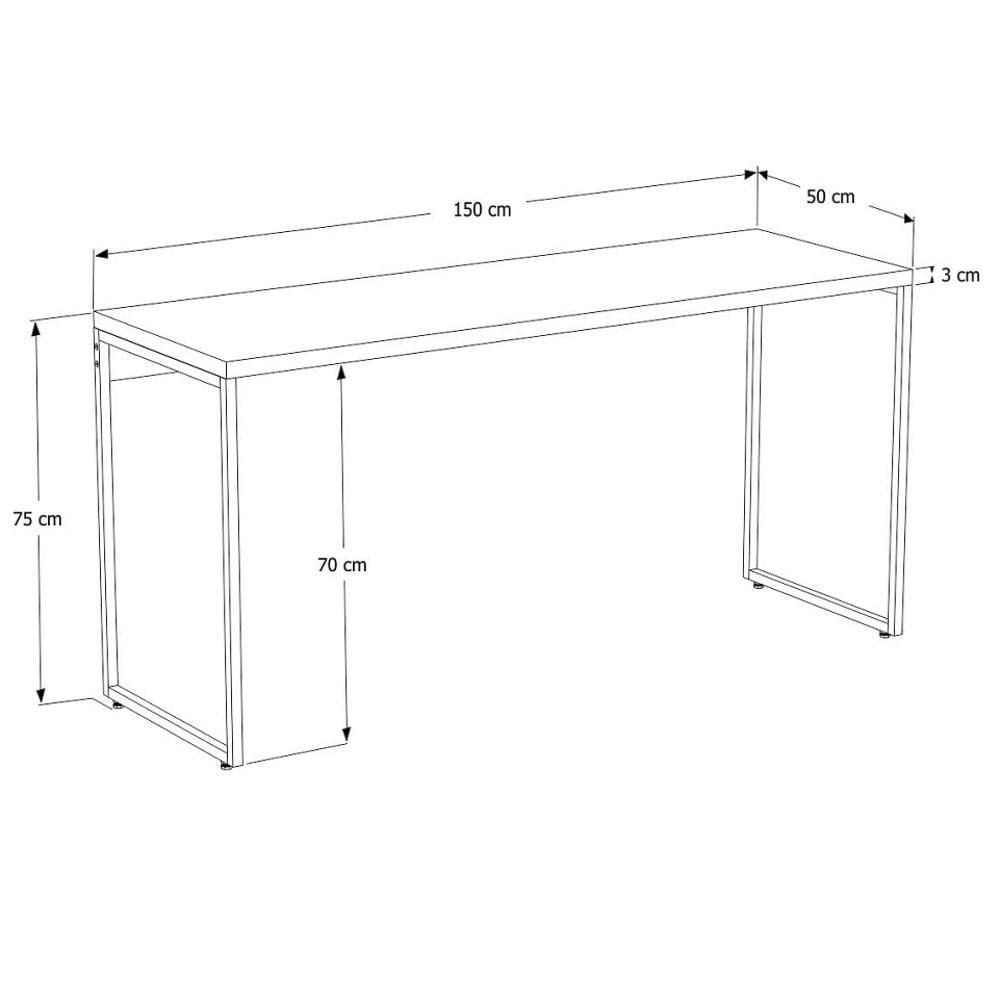 Miniatura Mesa De Escritório Escrivaninha 150cm Dynamica Industrial C08 Nogal - Mpozenato