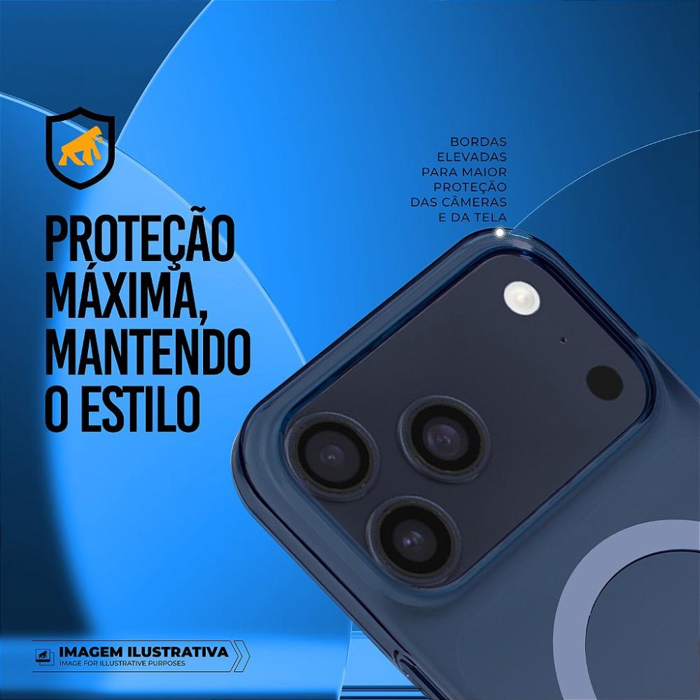 Miniatura Capa para iPhone 17 Pro Max - Crystal Slim Magsafe - NÃO AMARELA - Azul - Gshield