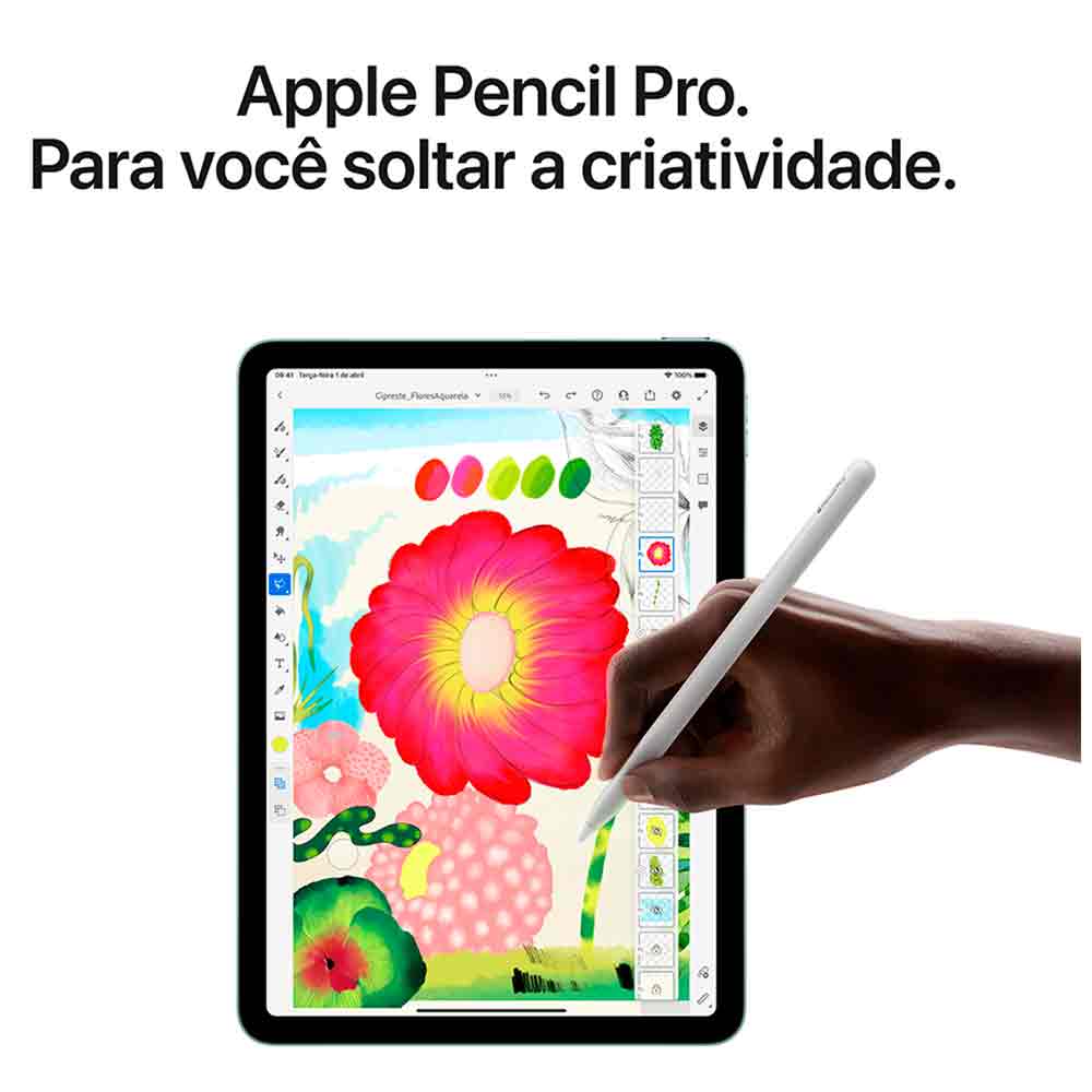 iPad Air Apple Processador M3 (11", Wi-Fi, 256GB) - Branco Bivolt