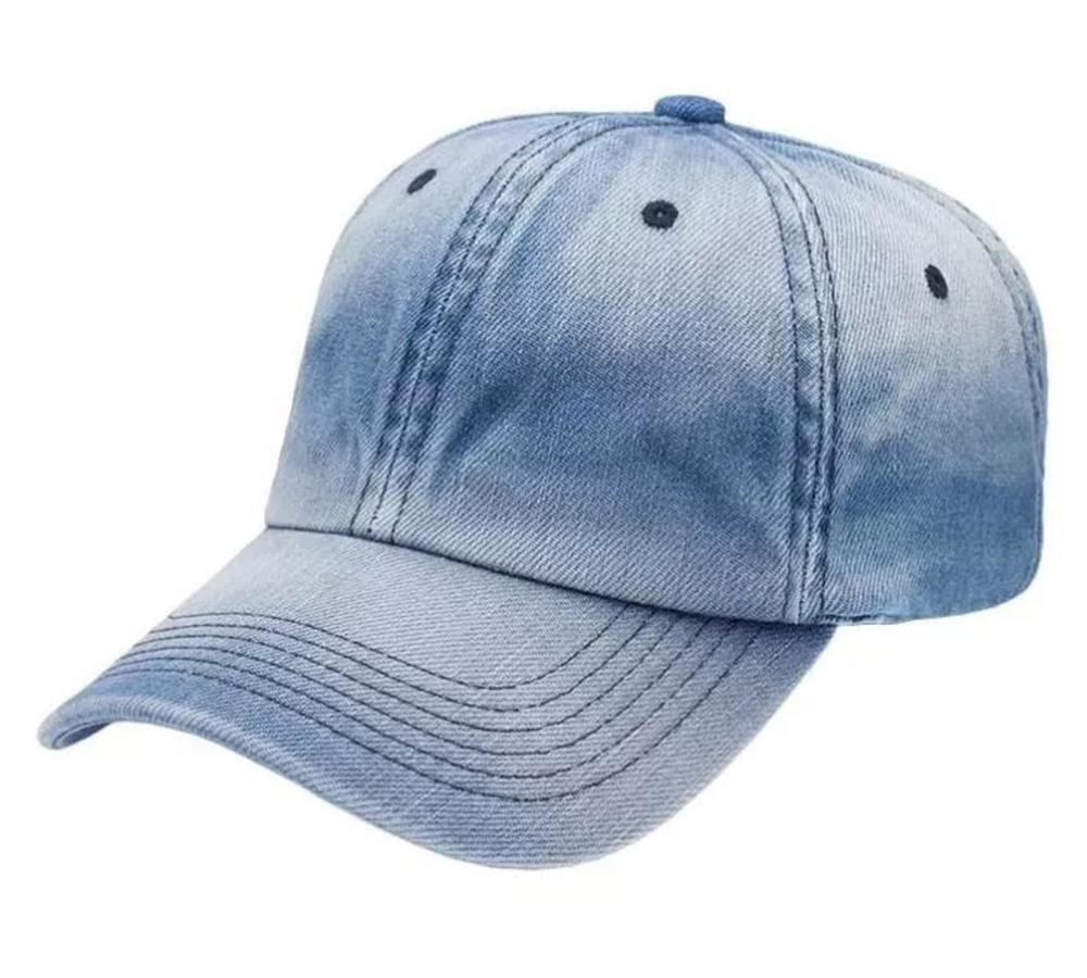 Miniatura Boné Aba Curva Jeans Lavado 6 Gomos Estonado Supercap 28957