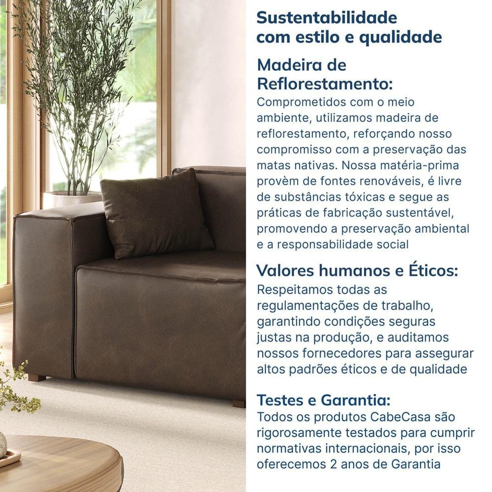 Sofá 2 Lugares 220cm Baobá Cabecasa Madeiramadeira Castanho