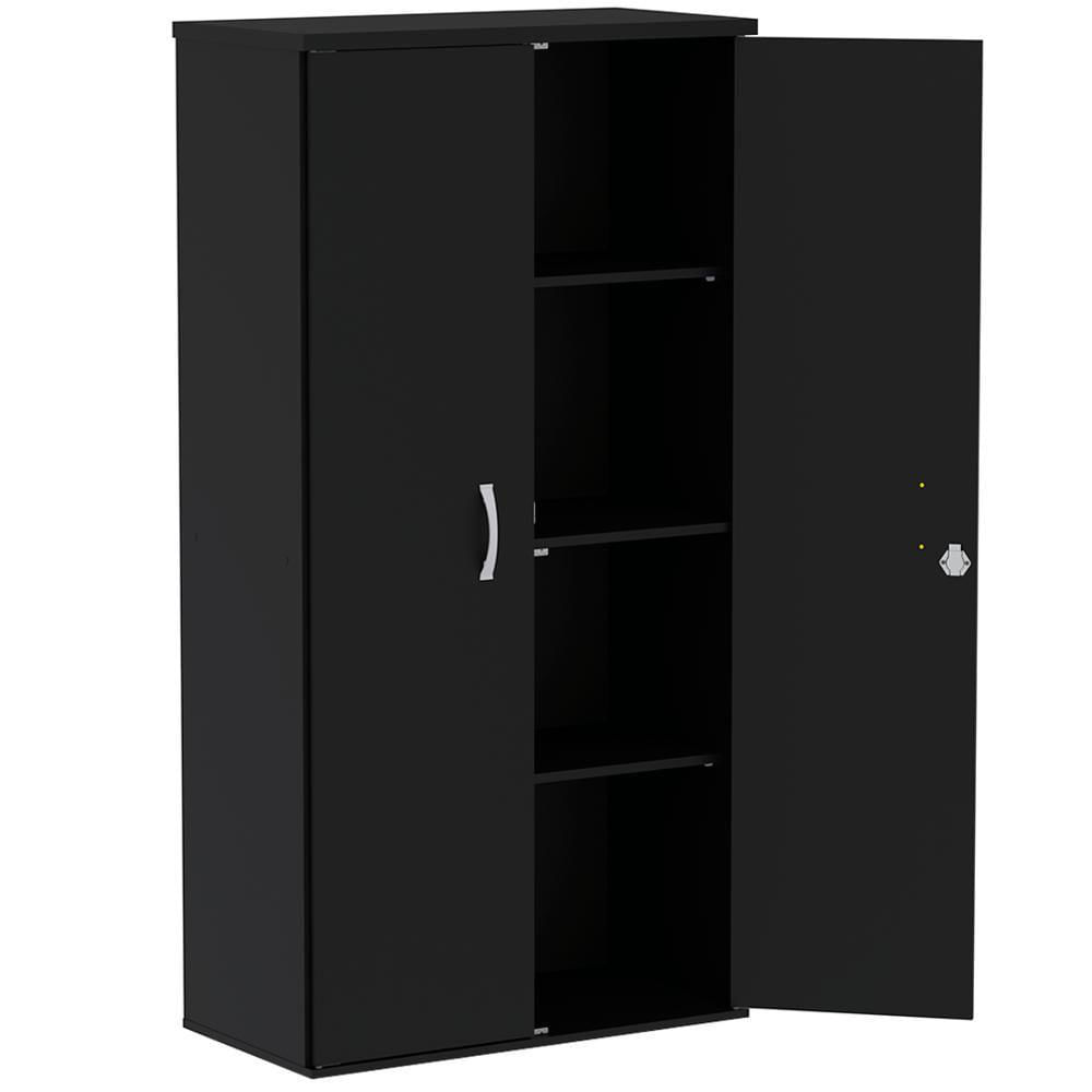 Miniatura Armário Alto Pe25 Pandin 79,20 Cm (Largura) Em Mdp Liso Preto Com Duas Portas