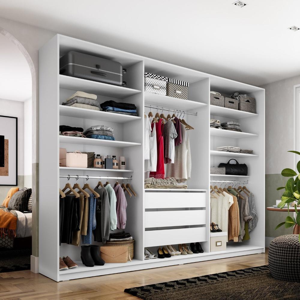 Miniatura Closet Casal 100% Mdf Bp 237cm 3 Gavetas Monreale Branco