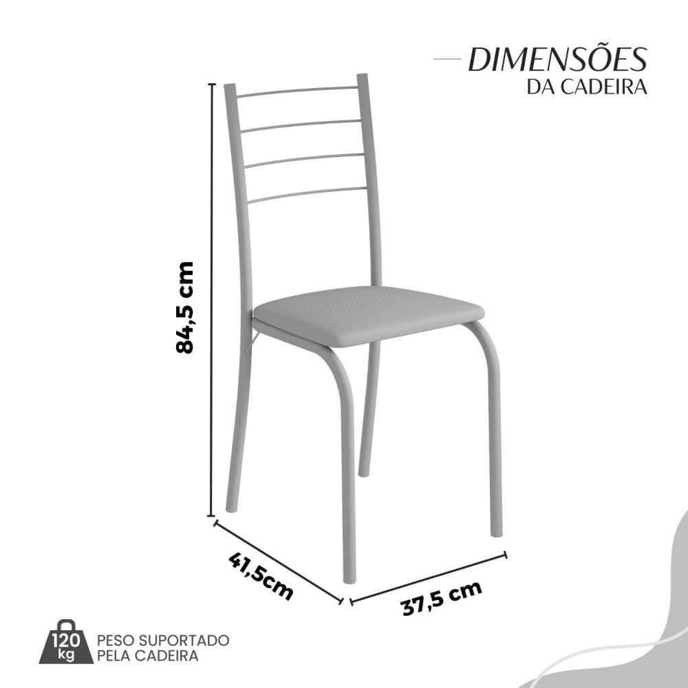Miniatura Conjunto Sala de Jantar Mesa Quadrada 70x70cm Tampo Ardósia Indiana 4 Cadeiras Rio C. Marrom / Branco