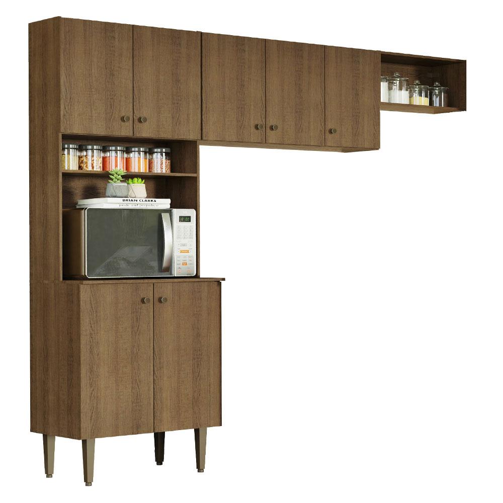 Miniatura Armário de Cozinha Compacta Quiosque 235cm Gourmet Madesa 01 Rustic
