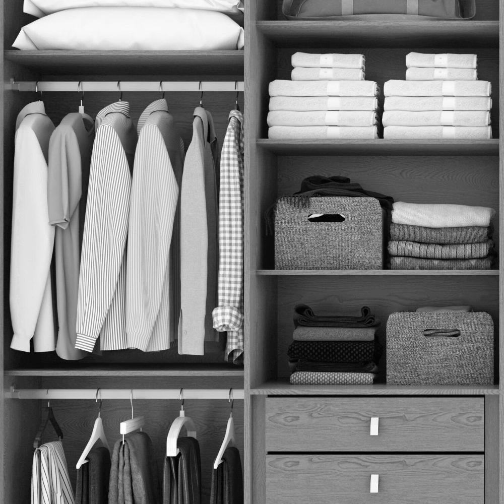 Guarda-roupa 8 Portas 6 Gavetas 100% Mdf Ergon Amêndoa Clean/Off White