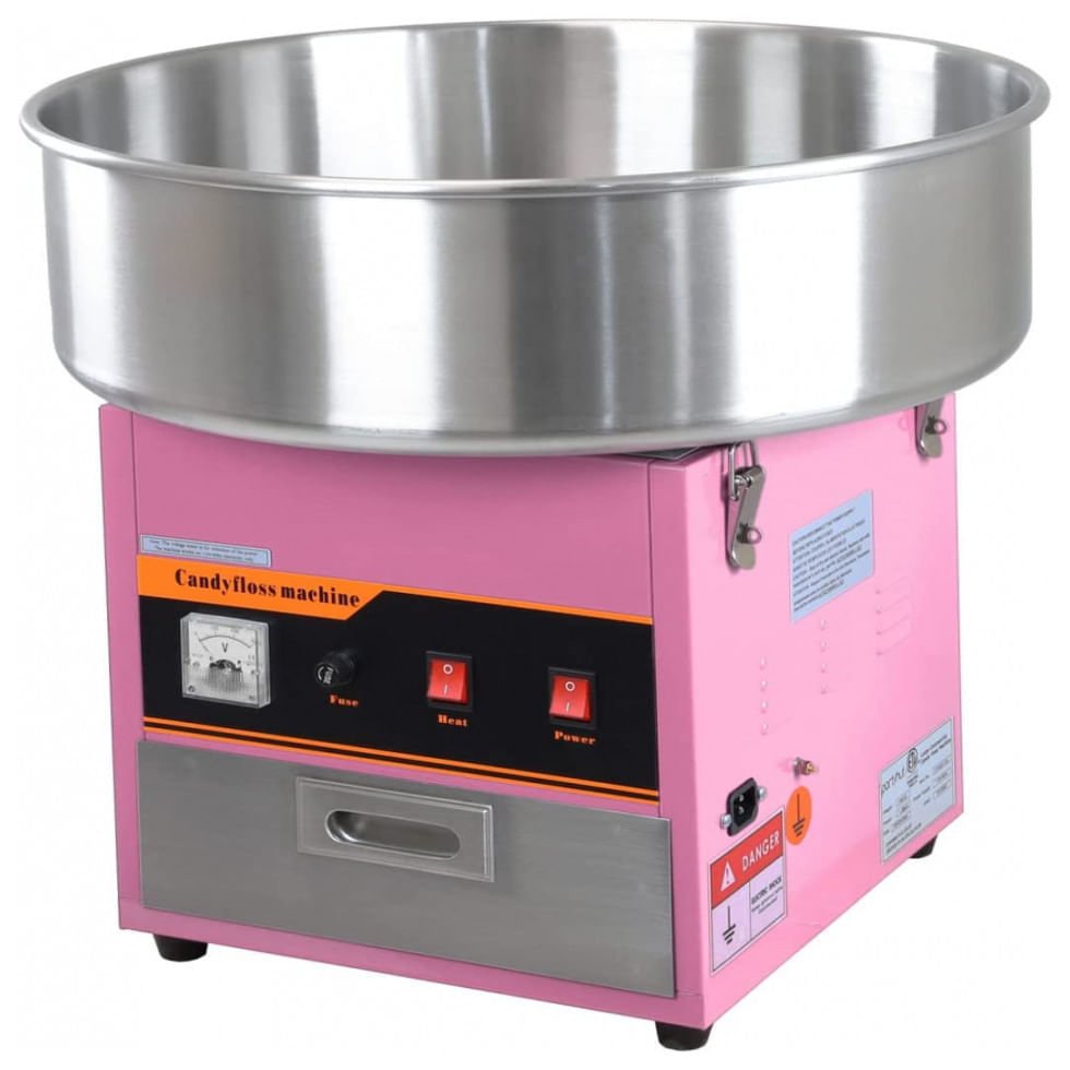 Miniatura Máquina de Algodão Doce Elétrica Profissional em Aço Inoxidável, 110V 1080W, PartyHut, Rosa
