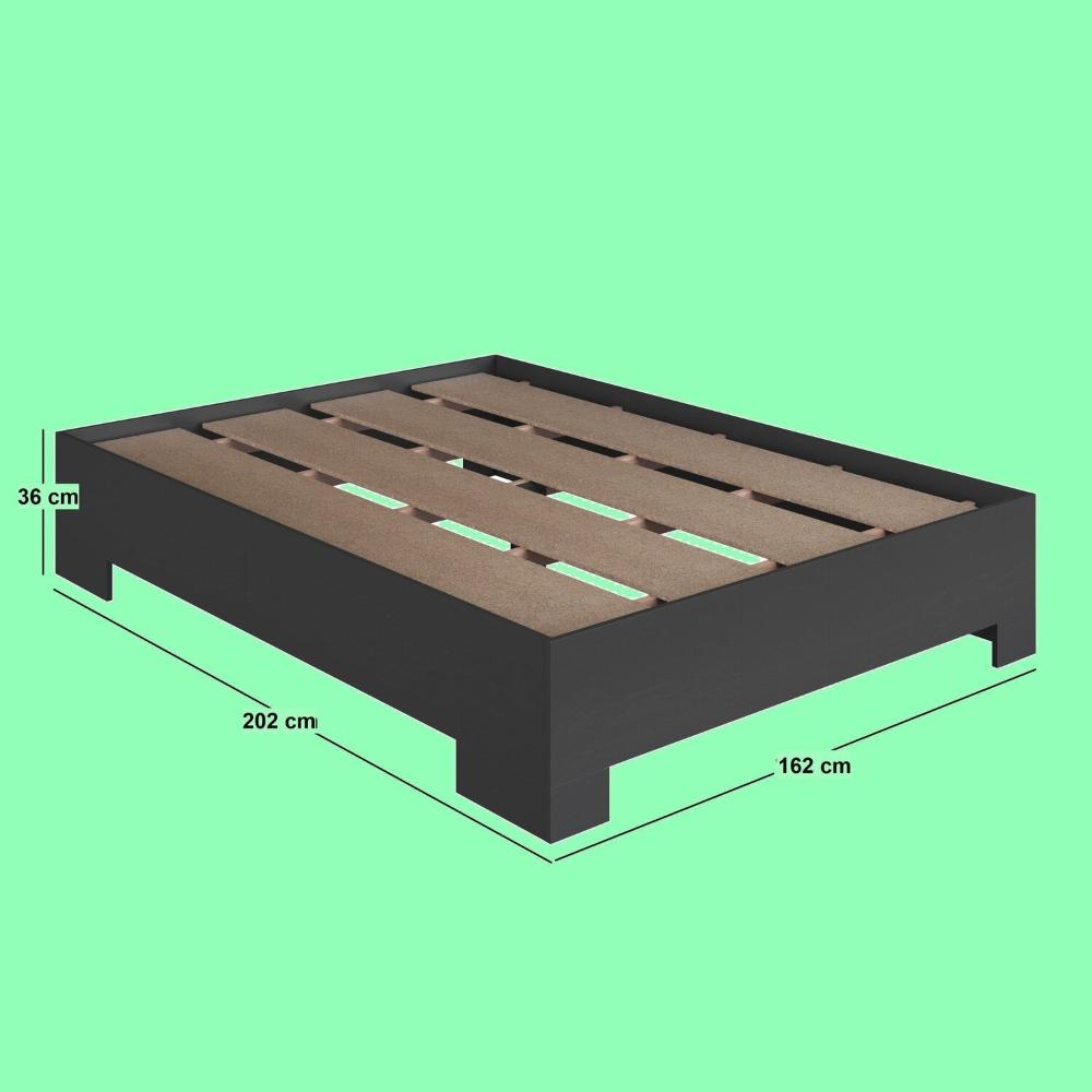 Miniatura Cama de Casal Queen Box com Estrado Fixo 160 Xangai Grafite