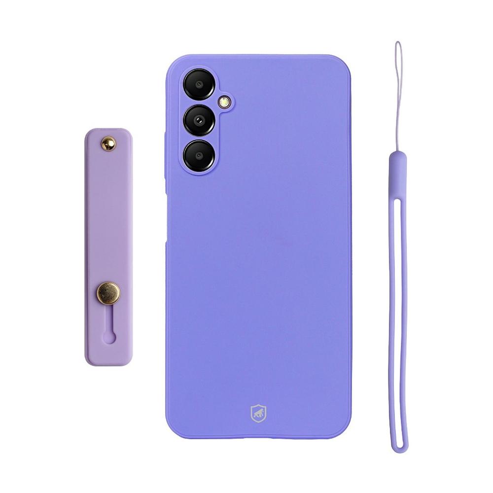 Miniatura Kit Capa Silicon Veloz para Samsung Galaxy A15 + Ring Socket + Cordão - Lilás - Gshield