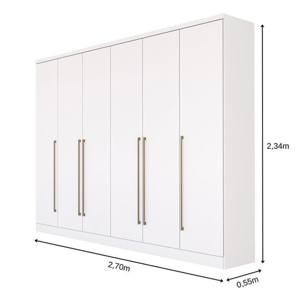 Miniatura Guarda-Roupa 6 Portas Portugal E Comoda 5 Gavetas Premium Espresso Móveis Branco/Neve