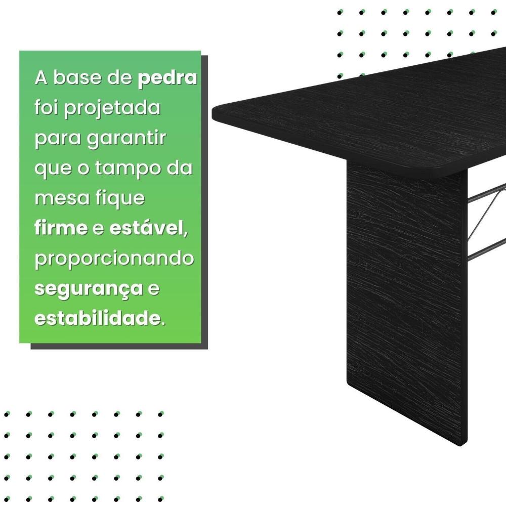 Mesa Retangular Tampo 140x75cm Base Ardósia Indiano Ardósia indiana / Mart. Prata