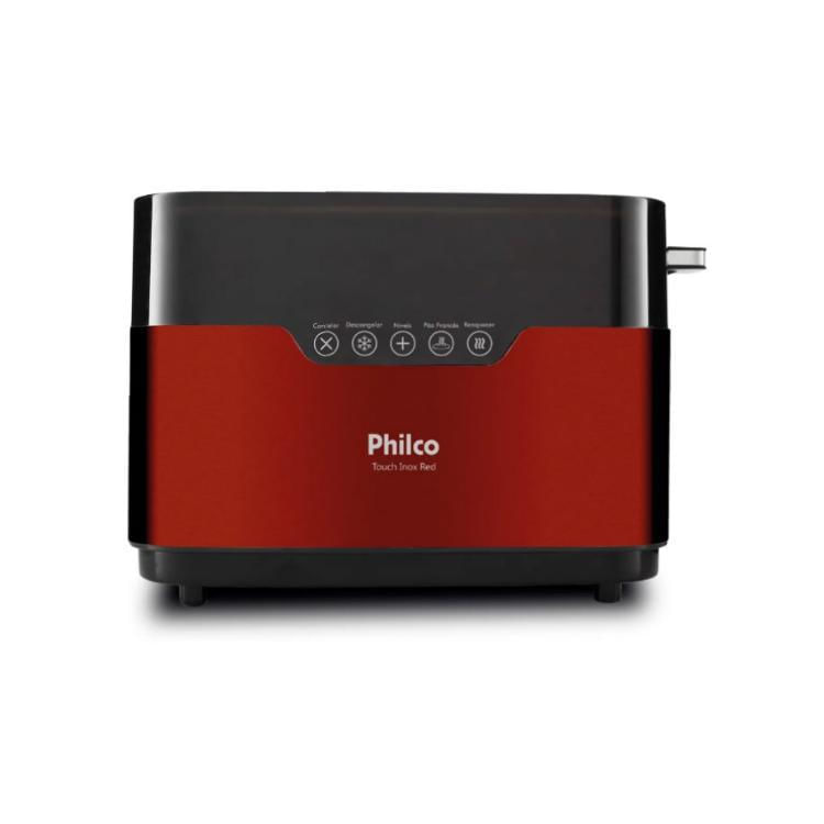 Miniatura Torradeira 850W Touch Inox Red 127V Philco
