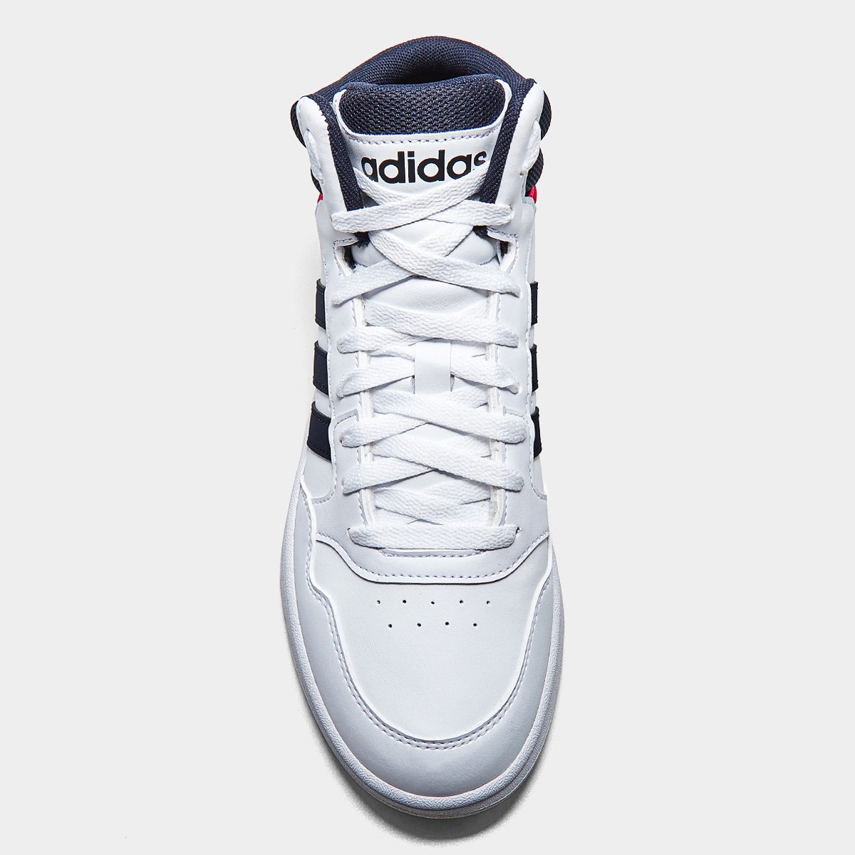 Miniatura Tênis Adidas Hoops 3.0 Mid Masculino Branco+Marinho - 35