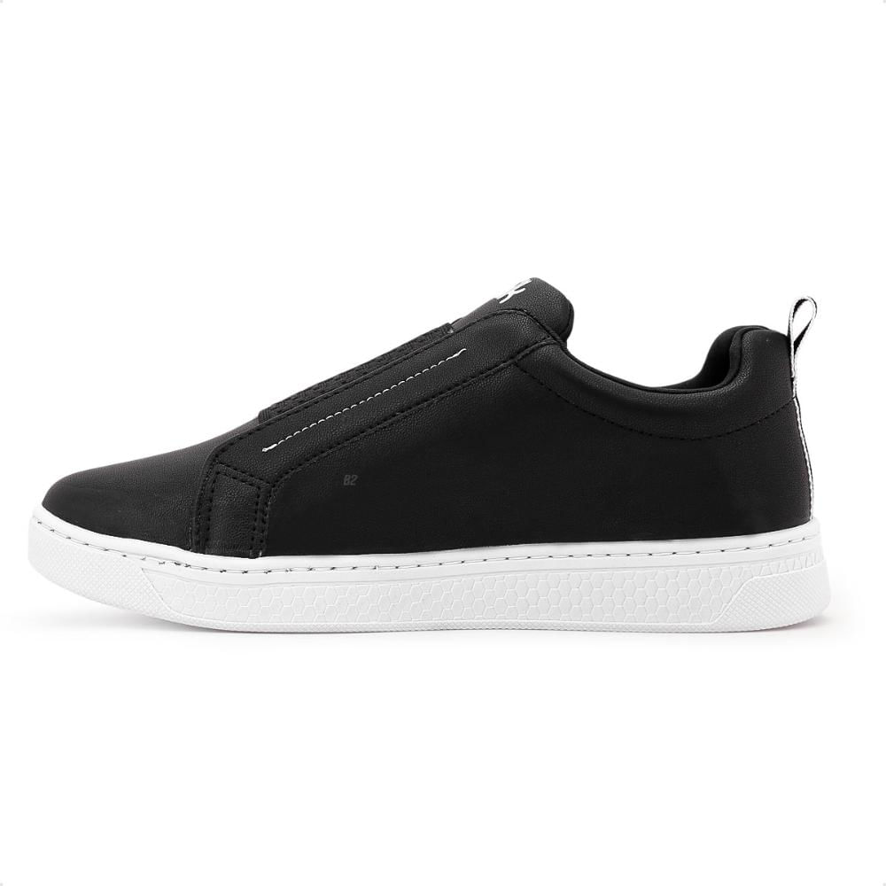 Miniatura Tênis Comfortflex Casual Elástico Feminino Preto / Branco - 34
