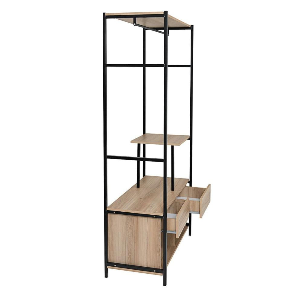 Guarda Roupa Closet 2 Gavetas 2 Nichos Madri Ciplafe Carvalho Montreal