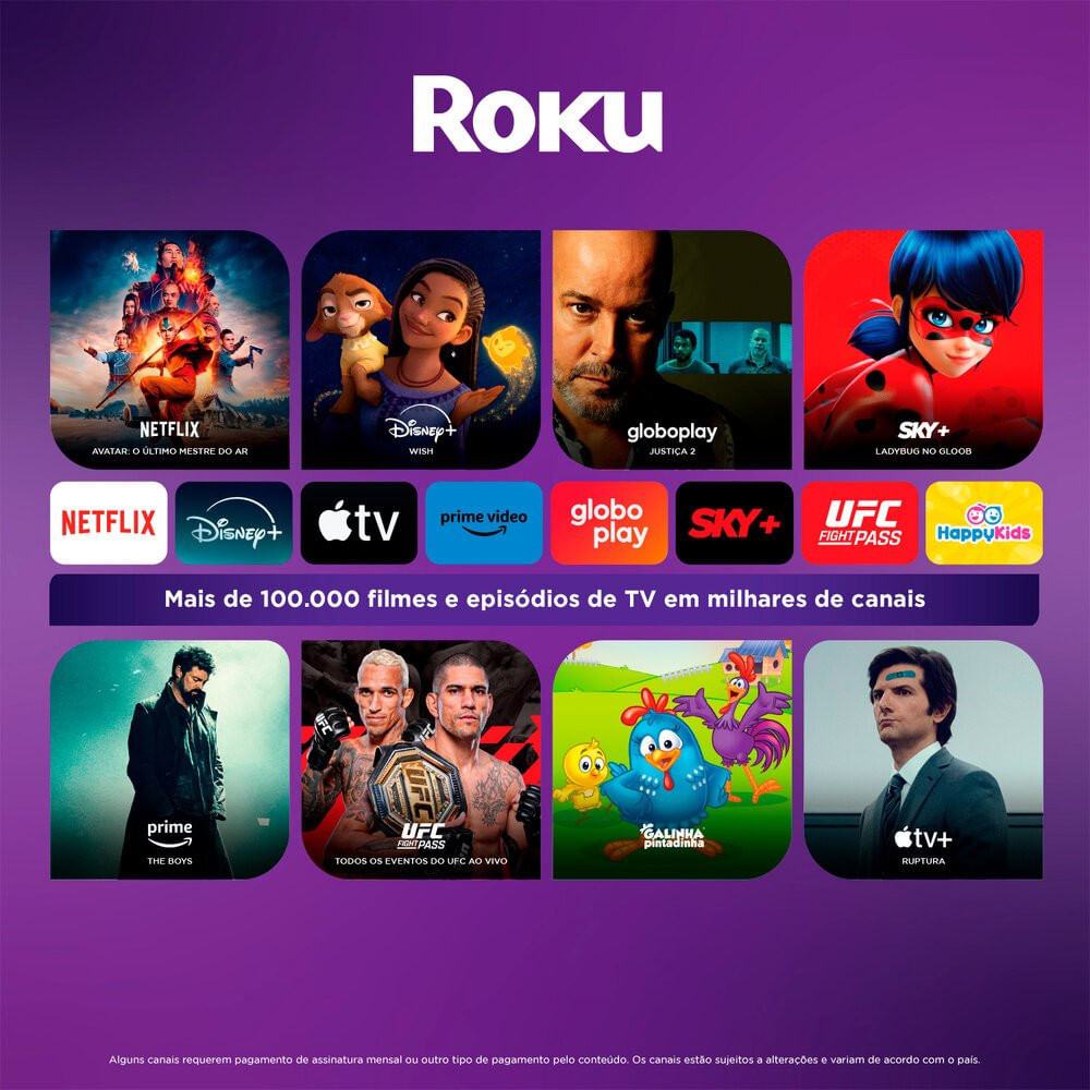 Miniatura Smart TV AOC 50 Polegadas, DLED, 4K, Roku TV - 50U7045/78G Preto - Bivolt