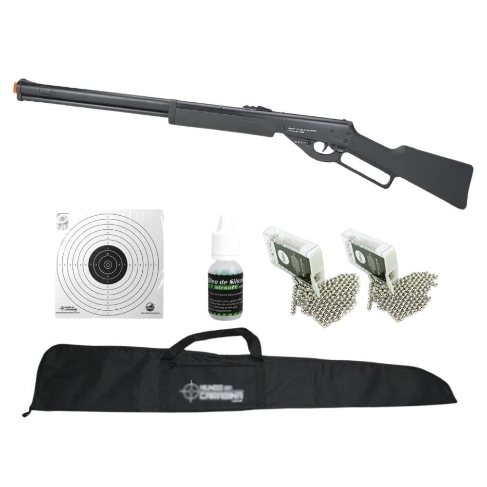 Miniatura Carabina Pressão Cowboy Lever Action 4.5 2cx Esferas Combo