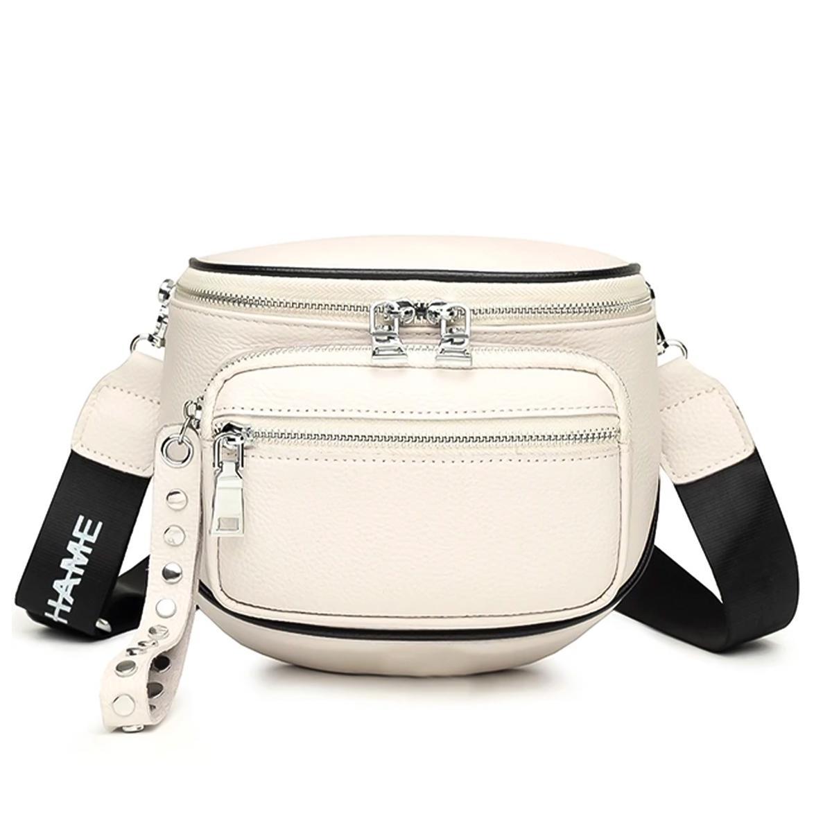 Miniatura Bolsa Pochete Feminina Couro Transversal Estilosa - Branco