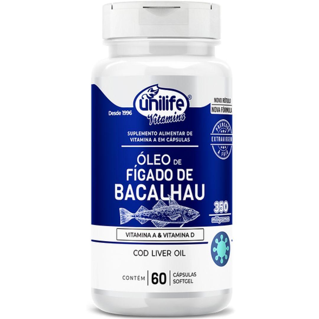 Miniatura Óleo De Fígado De Bacalhau Vitaminas A E D 60 Caps 350Mg