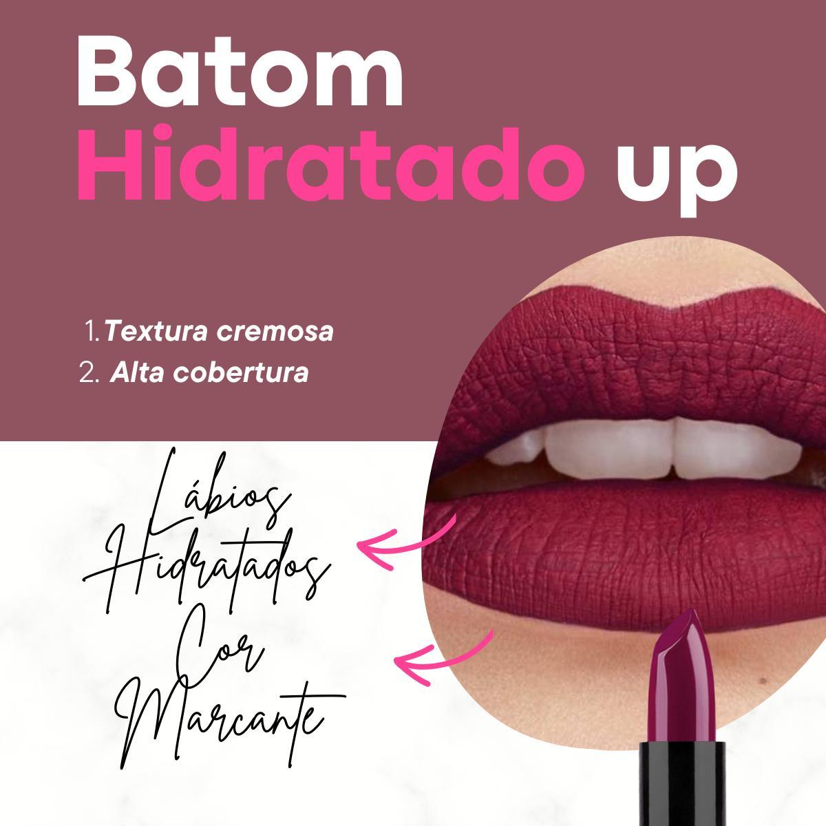 Miniatura Batom Cor Vinho Tinto Hidratante Labial Cores Marcantes Up