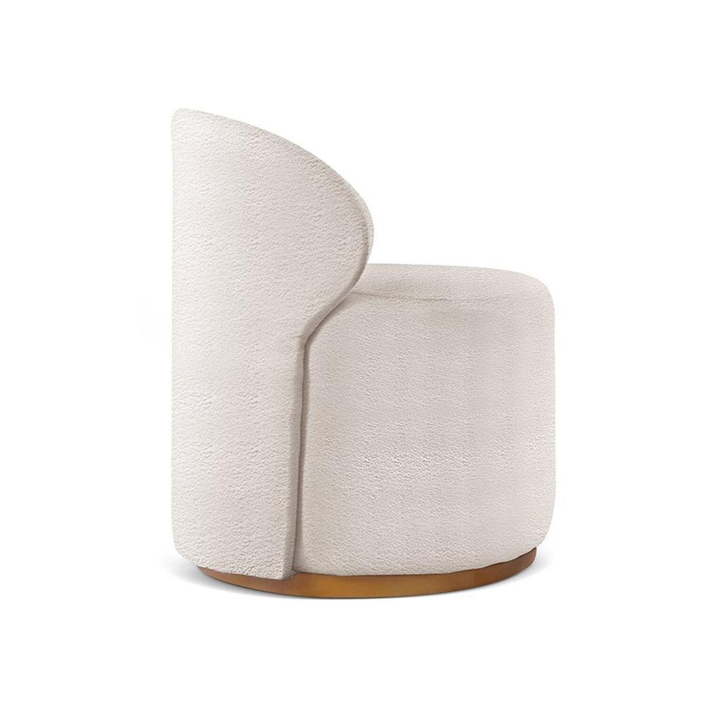 Miniatura Poltrona Curva Moderna Brenda Design Arredondado Nude