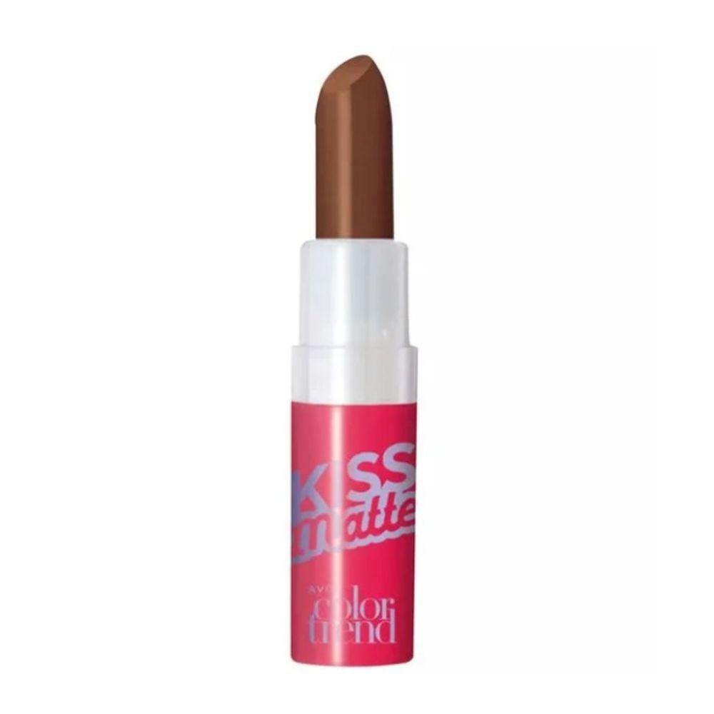 Miniatura Batom Kiss Matte Gelado Chocolate 3,6g Toque Macio com Fps 15 Avon