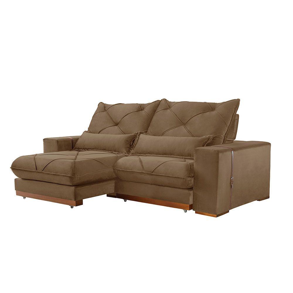 Sofá Turim Veludo 02 Módulos De 100cm B25cm Meu Sofá Online B016 Veludo Marrom