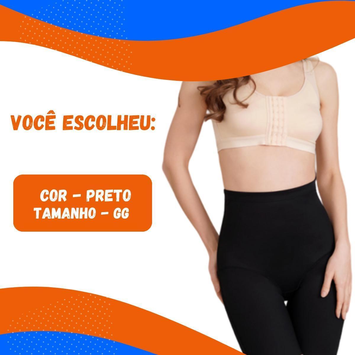 Cinta Modeladora Shorts Compressão Cintura Alta Preto Gg