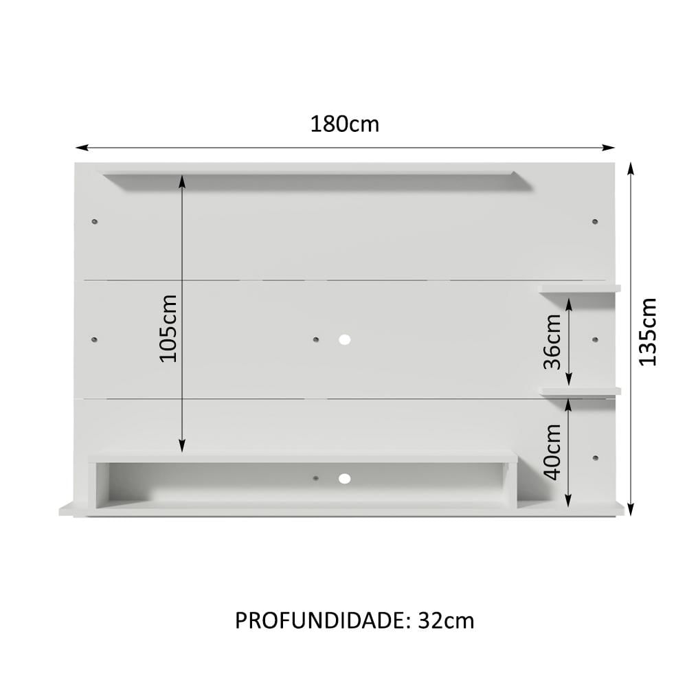 Miniatura Painel para TV até 60 Polegadas Madesa Alfa - Branco Branco