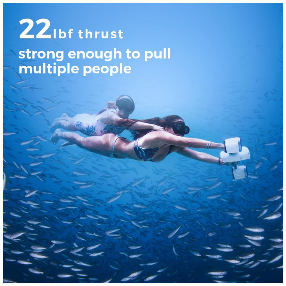 Miniatura Scooter Subaquático Sublue Mix Cinza com Dual Motor, Bateria Removível 11000mAh, 3,5 kg, Mergulho e Snorkel, Acabamento Fibra de Carbono,11,1V