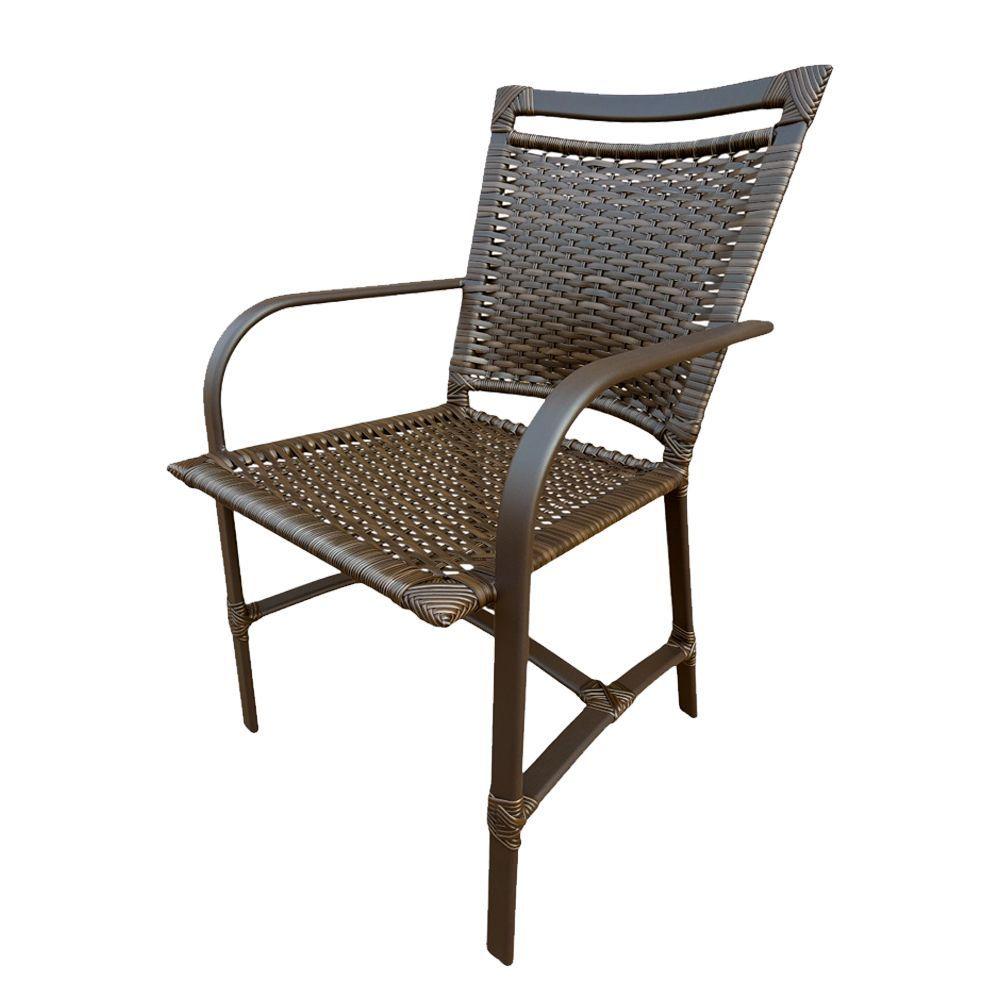Miniatura Conjunto Mesa Redonda 1,40cm Com 6 Cadeiras Betta Em Alumínio Área Externa Marrom