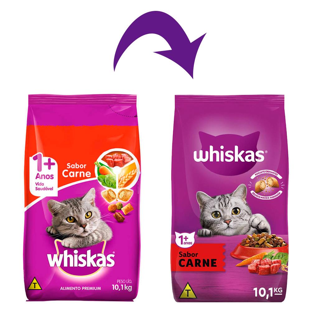 Ração Whiskas Carne para Gatos Adultos - 10,1 Kg