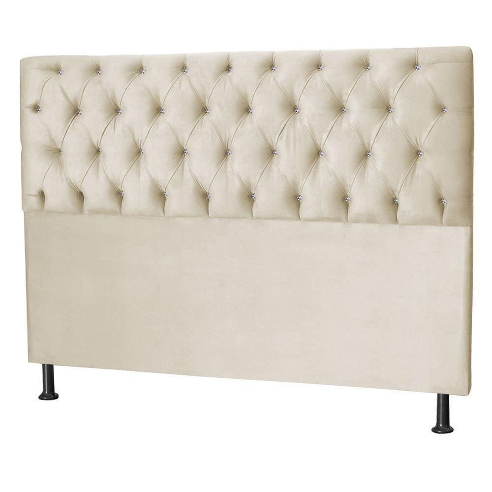 Miniatura Cabeceira Estofada King 195 Cm Juliete Suede Bege Claro