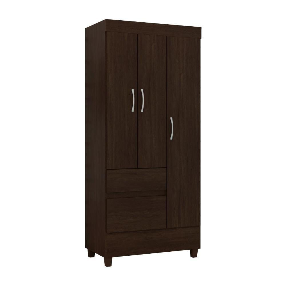 Miniatura Guarda-roupa 3 Pts 2 Gavetas Wind Ebano Touch Demóbile Ebano Touch