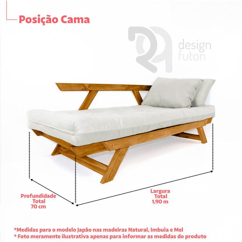 Miniatura Sofá Japão Futon Acquablock Madeira Cor Mel - Fendi