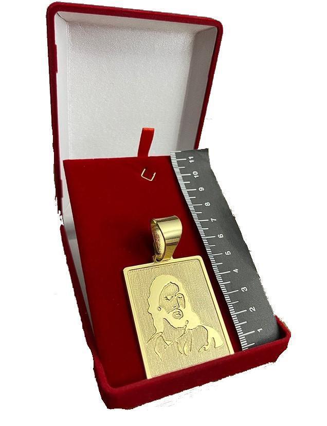 Miniatura Pingente Fé Placa Jesus Cristo Gg - Banhado A Ouro