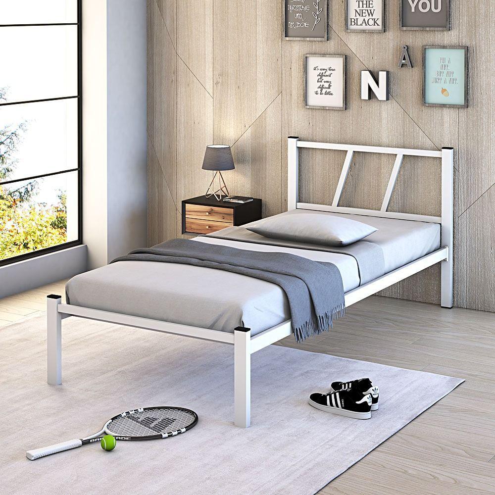 Miniatura Cama Solteiro Em Ferro Estilo Industrial branco