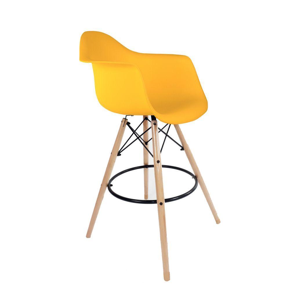 Miniatura Banqueta Eames Com Braço Amarela