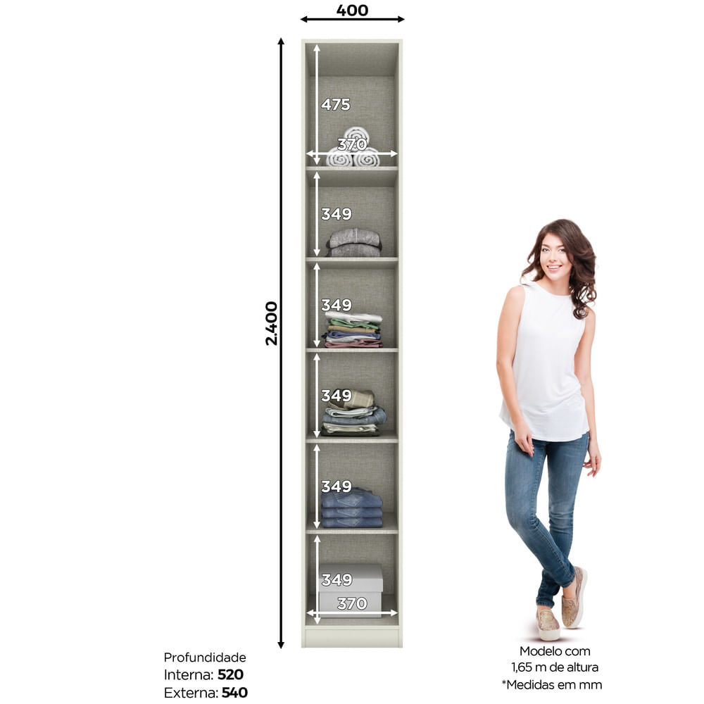 Miniatura Guarda Roupa Modulado 01 Porta Predileto Henn Areia HP