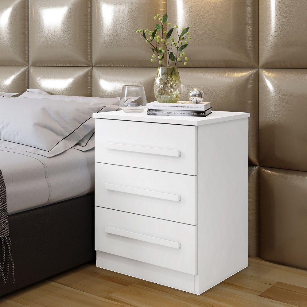 Miniatura Mesa De Cabeceira 03 Gavetas Império Benetil Branco