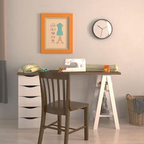 Miniatura Escrivaninha Artany Spirit II com 5 Gavetas Marrom/Branco