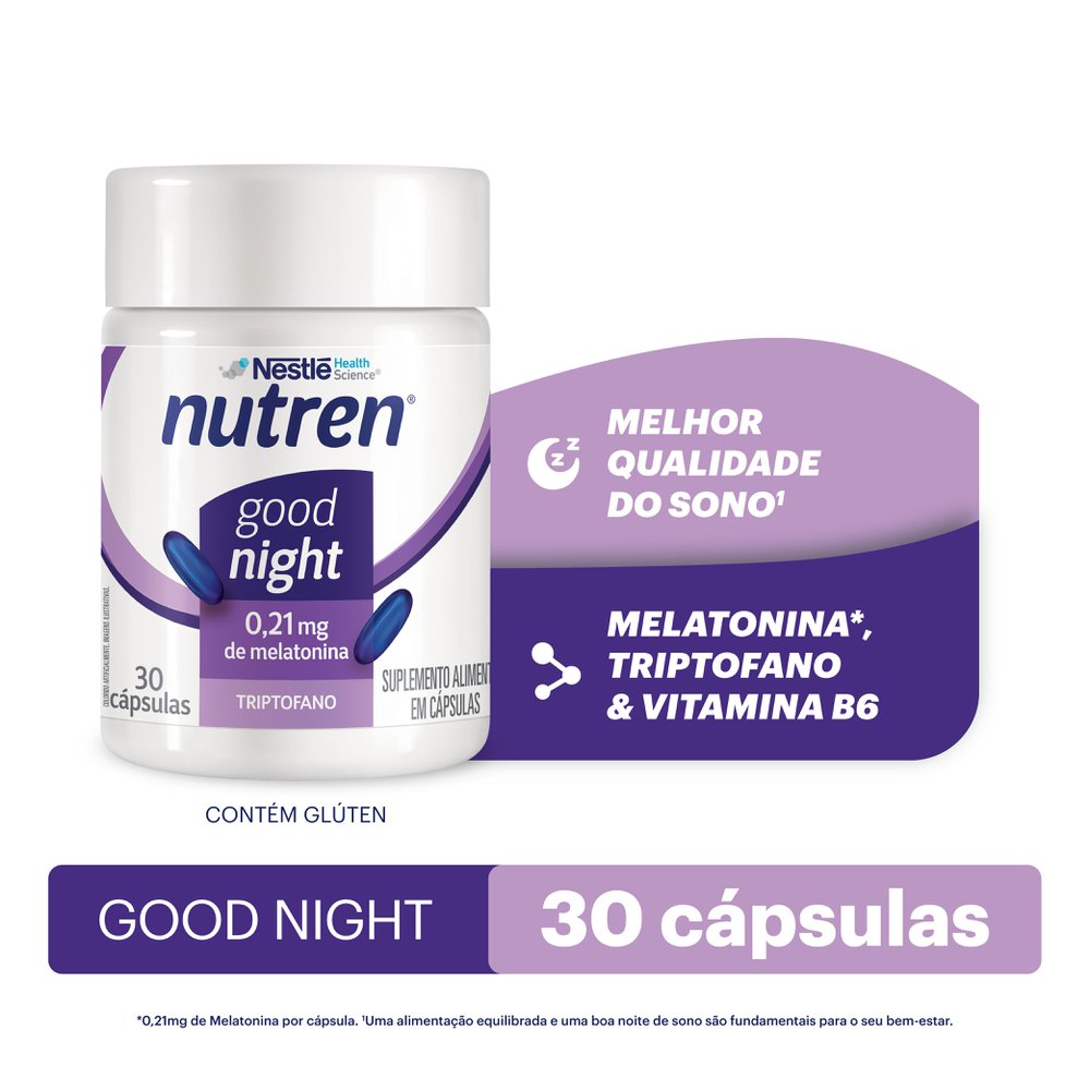 Miniatura Suplemento Alimentar Nutren Melatonina Good Night 30 Cápsulas