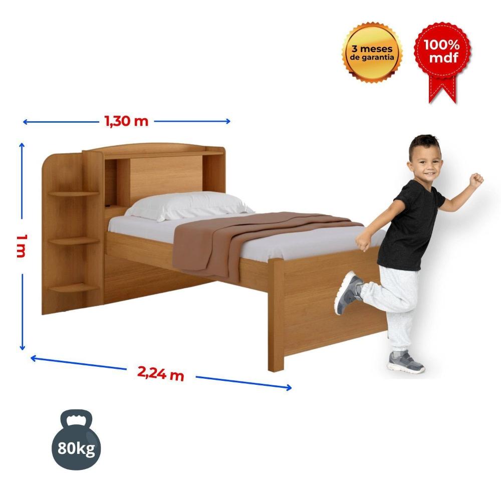 Miniatura Quarto Infantil Completo com Guarda-Roupa Cama 100% MDF e Cômoda Angel Cinamomo / Off White