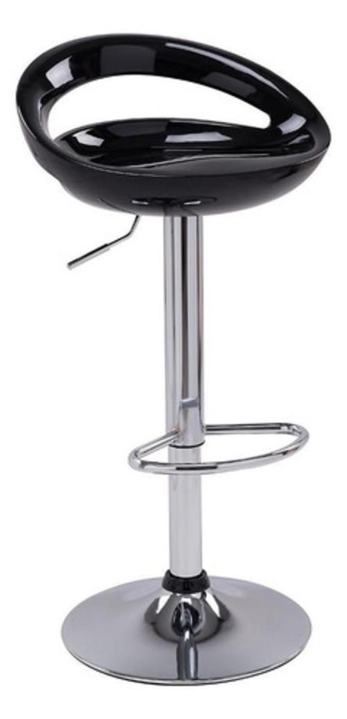 Miniatura Banqueta Ajustavel Preta Meia Lua 98X83X38Cm Suporta 100Kg